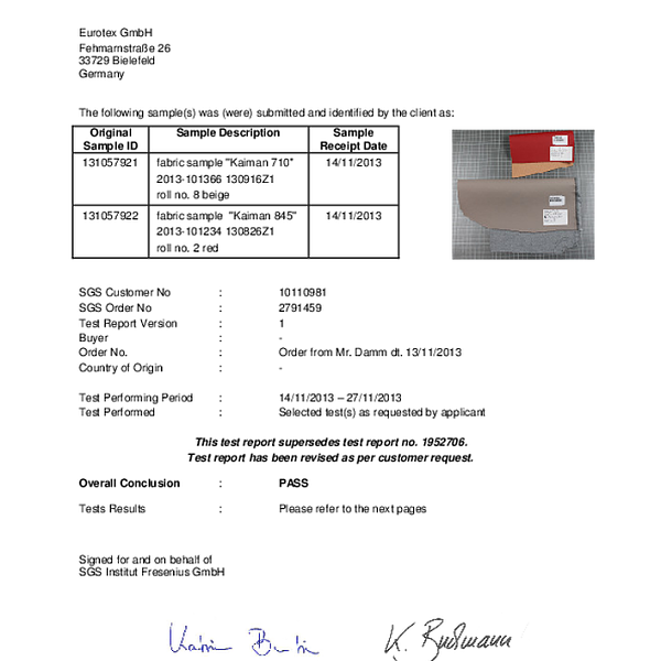 keimo - chemical dimethyl Azo dyes EN 71 3